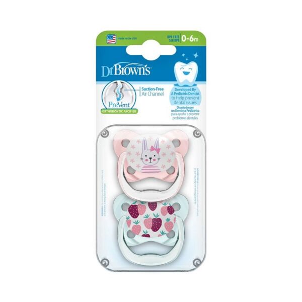 DR. BROWN'S - CHUPETE BUTTERFLY SHIELD ETAPA 1, ROSA, Pack x2 PV12301-P4