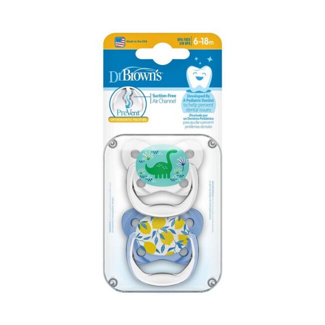 DR. BROWN'S - CHUPETE BUTTERFLY SHIELD ETAPA 2 , AZUL, Pack 2 PV22401-P4