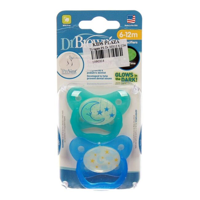 DR. BROWN'S - CHUPETE FLUORESCENTE BUTTERFLY SHIELD ETAPA 2 (6-12 M ) AZU