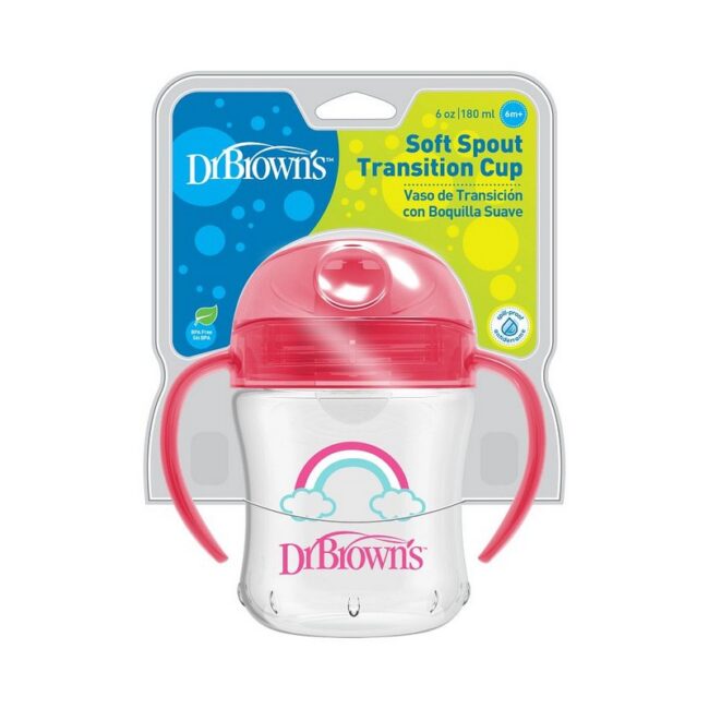 DR. BROWN'S - VASITO DE TRANSICION 6OZ/180ML ROSA TC61003-INTL