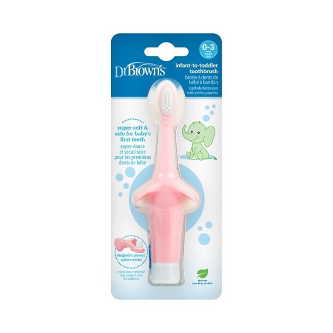 DR. BROWN'S - CEPILLO DE DIENTES P/BEBE ROSA HG013-P4