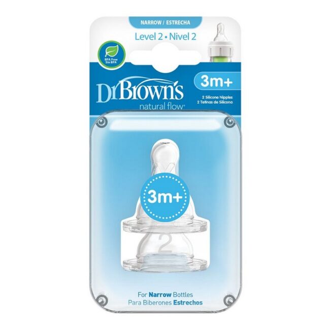 DR. BROWN'S - TETINA SILICONADA BOCA ESTRECHA NIVEL 2 322-INTL