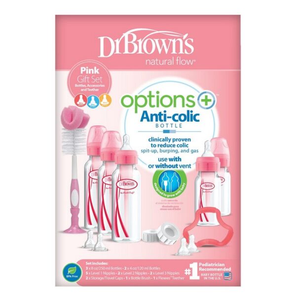 DR. BROWN'S - SET DE BIBERONES NARROW ROSA SB05305-ESX