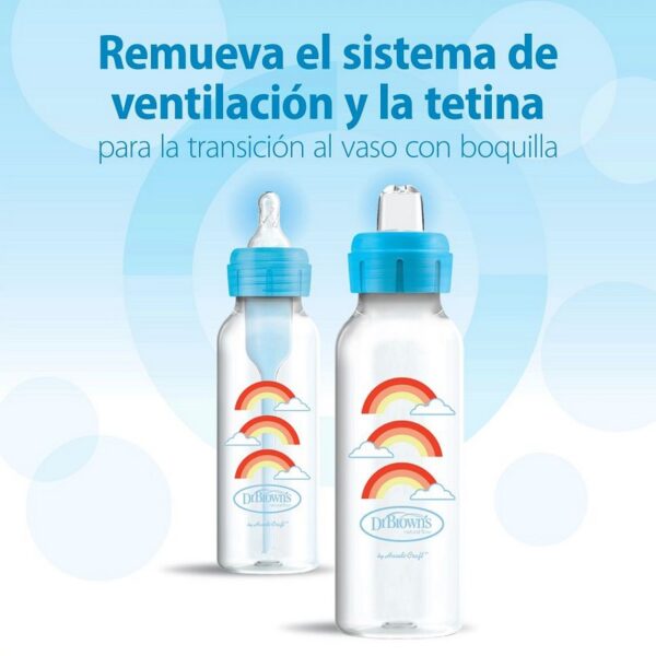 DR. BROWN'S - BIBERON ESTANDAR 8OZ/250 ML AZUL CON 2 TETINAS SB8192-P3
