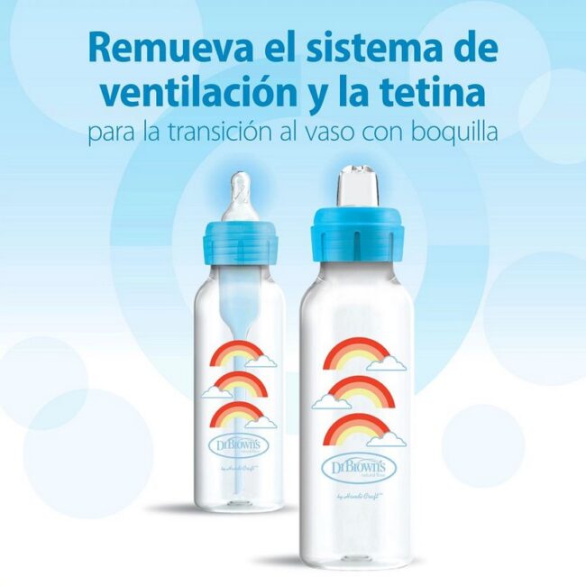 DR. BROWN'S - BIBERON ESTANDAR 8OZ/250 ML AZUL CON 2 TETINAS SB8192-P3