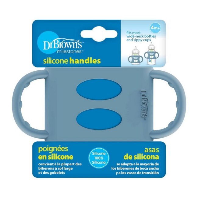 DR. BROWN'S - MANIJA DE SILICONA B/ANCHA AZUL AC009-P6