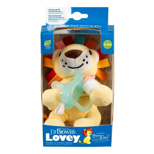 DR. BROWN'S - CHUPETE DE TRANSICION + PELUCHE LEON AC121-P6(2)