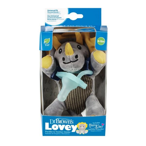DR. BROWN'S - CHUPETE TRANSICION + PELUCHE TRICERATOPS AC122-P6(2)