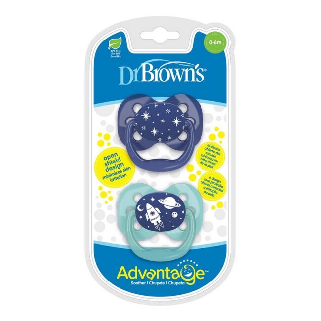DR. BROWN'S - CHUPETE DE DISTRACION ETAPA 1(0-6 M) AZUL X2 PA12002-INTL