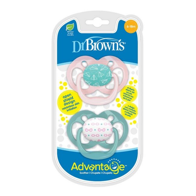 DR. BROWN'S - CHUPETE DE DISTRACCION ETAPA 2 (6-12M) ROSA X2 PA22001-INTLX