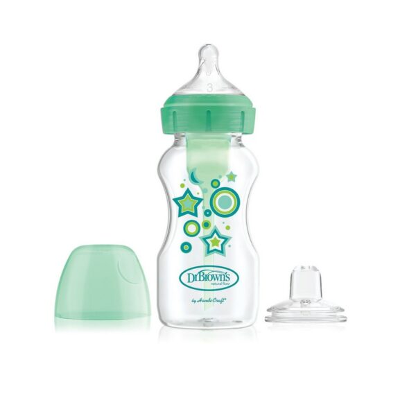 DR. BROWN'S - BIBERON 2 EN 1 9OZ/270 ML SIPPY VERDE ESTRELLA