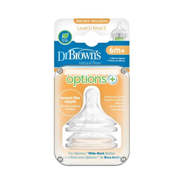 DR. BROWN'S - TETINA SILICONADA ,BOCA ANCHA NIVEL 3 WN3201-INTL