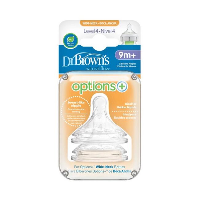 DR. BROWN'S - TETINA SILICONADA ,BOCA ANCHA NIVEL 4 WN4201-INTL