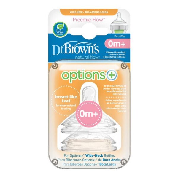 DR. BROWN'S - TETINA SE SILICONA DE CUELLO ANCHO PARA BEBES PREMATROS WN02