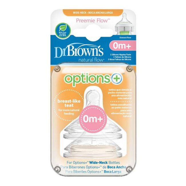 DR. BROWN'S - TETINA SE SILICONA DE CUELLO ANCHO PARA BEBES PREMATROS WN02
