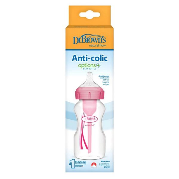 DR. BROWN'S - BIBERON B/ANCHA 9OZ/270ML X1 ROSA WB91601-ESX
