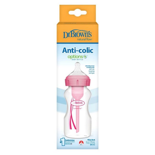 DR. BROWN'S - BIBERON B/ANCHA 9OZ/270ML X1 ROSA WB91601-ESX