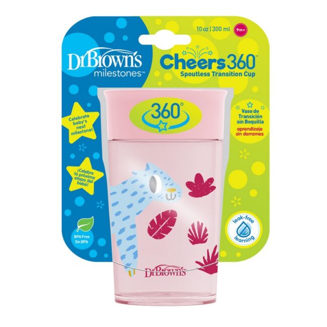 DR. BROWN'S - VASO DE TRANSICION S/BOQUILLA 360 - 300ml ROSA
