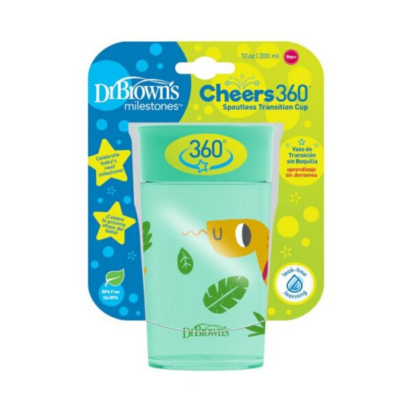 DR. BROWN'S - VASO DE TRANSICION S/BOQUILLA 360 - 300ml VERDE