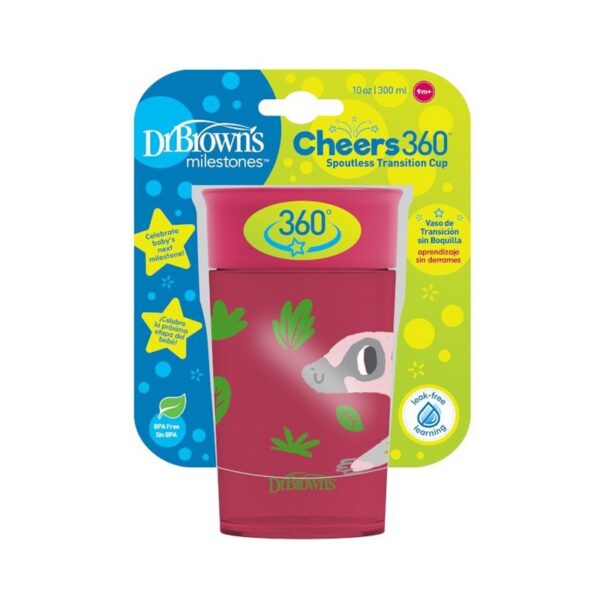 DR. BROWN'S - VASO DE TRANSICION S/BOQUILLA 360 - 300ml ROJO