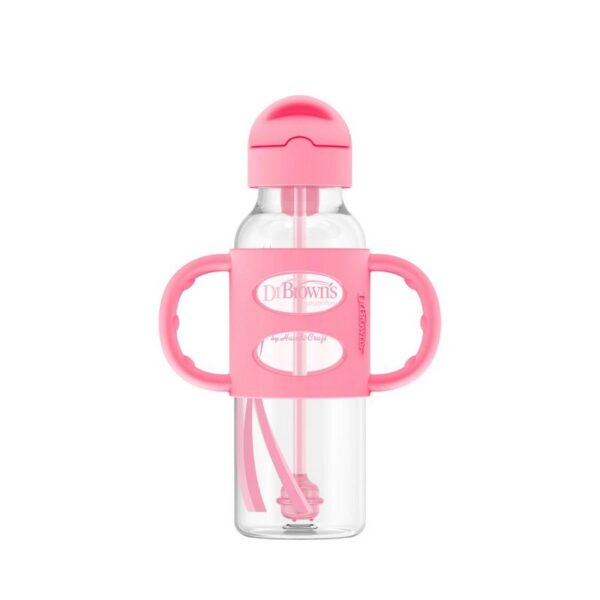 DR. BROWN'S - BIBERON 8OZ/250ML C/BOMBILLA Y ASAS ROSA SB81101