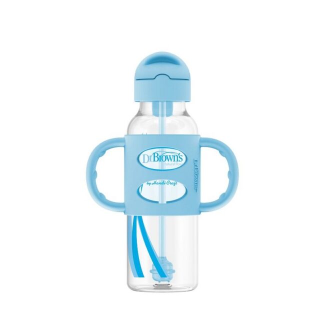 DR. BROWN'S - BIBERON 8OZ/250ML C/BOMBILLA Y ASAS AZUL SB81102