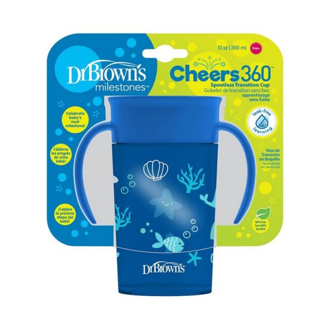 DR. BROWN'S - VASO 360-300ML C/AZA AZUL TC11002