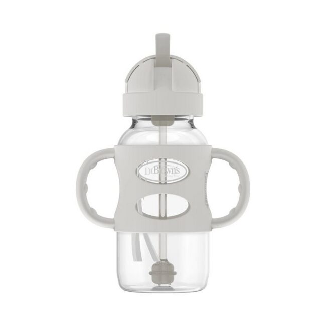 DR. BROWN'S - BIBERON 9OZ/270ML C/ANCHO C/ASAS DE SILICONA PLOMA WB91014