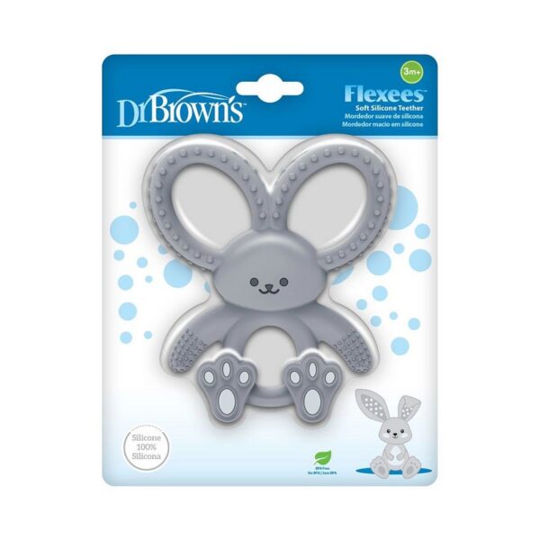 DR. BROWN'S - MORDEDOR FELXIBLE DE SILICONA CONEJITO AZUL CPKG TE022-INTL