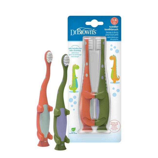 DR. BROWN'S - CEPILLO DE DIENTES X2 DINO VERDE/NARAJ HG089